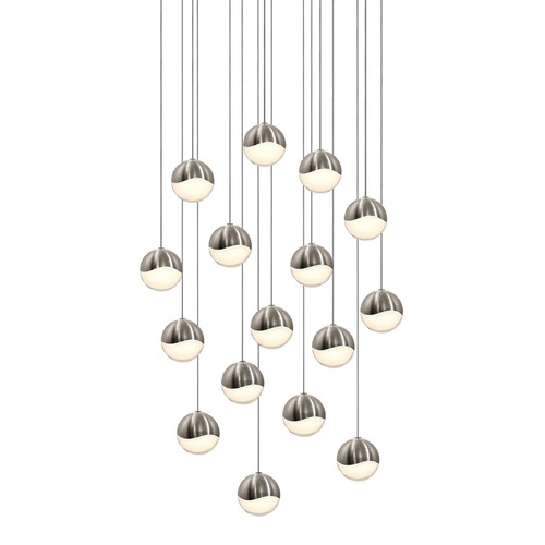 Sonneman Lighting Grapes Satin Nickel 16-Light LED Multi-Light Pendant by Sonneman Lighting 2923.13-MED