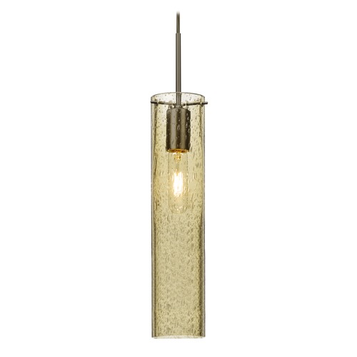 Besa Lighting Gold Seeded Mini-Pendant Light Bronze Juni by Besa Lighting 1JT-JUNI16GD-BR