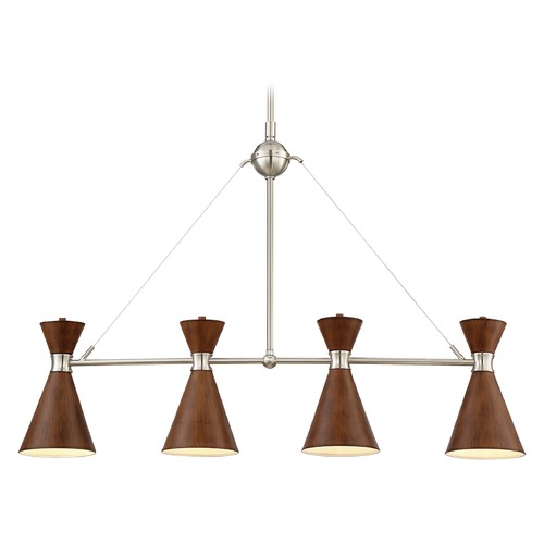 George Kovacs Lighting George Kovacs Conic Brushed Nickel Island Light with Conical Shade P1824-651