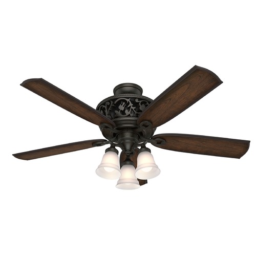 Hunter Fan Company Hunter 54-Inch Brittany Bronze LED Ceiling Fan with Light with Hand-Held Remote 59546