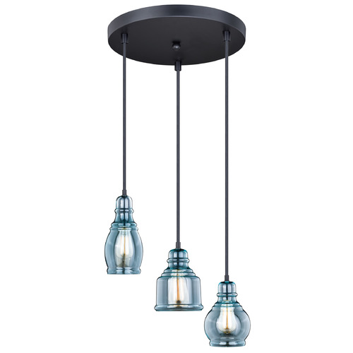 Vaxcel Lighting Millie Oil Rubbed Bronze Multi-Light Pendant with Bowl / Dome Shade
