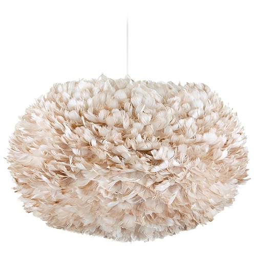 UMAGE UMAGE White Pendant Light with Light Brown Feather Shade 3008_4007