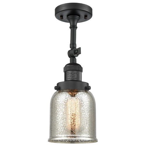 Innovations Lighting Small Bell Matte Black Semi-Flush Mount by Innovations Lighting 201F-BK-G58