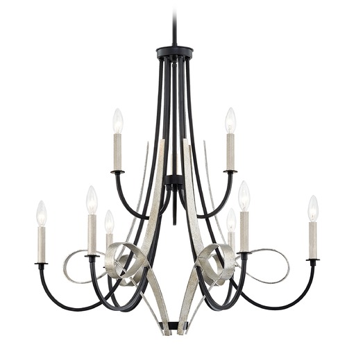 Quoizel Lighting Jada Matte Black & Old Silver Chandelier by Quoizel Lighting JDA5032MBK