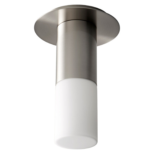 Pilar Small Glass Ceiling Mount in Satin Nickel by Oxygen Lighting