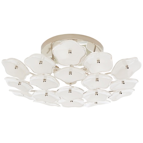 Visual Comfort Signature Collection Kate Spade New York Leighton Flush Mount in Nickel by Visual Comfort Signature KS4065PNCRE