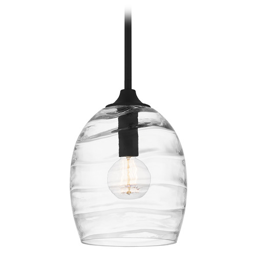 Quoizel Lighting Lucy Matte Black Mini-Pendant Light with Bowl / Dome Shade