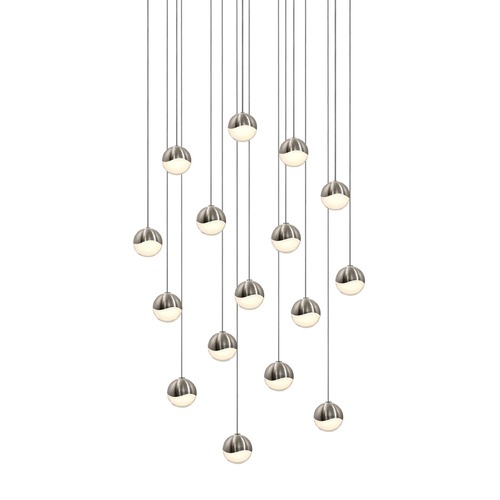 Grapes Satin Nickel 16-Light LED Multi-Light Pendant by Sonneman Lighting