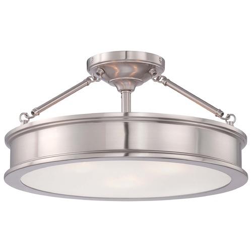 Minka Lavery Harbour Point Brushed Nickel Semi-Flush Mount by Minka Lavery 4177-84