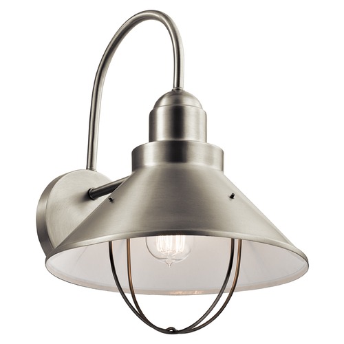 Seaside 12-Inch Outdoor Wall Light in Brushed Nickel by Kichler Lighting