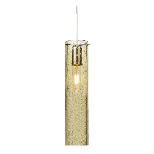 Gold Seeded Mini-Pendant Light Satin Nickel Juni by Besa Lighting