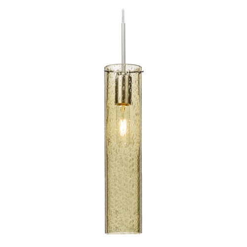 Besa Lighting Gold Seeded Mini-Pendant Light Satin Nickel Juni by Besa Lighting 1JT-JUNI16GD-SN