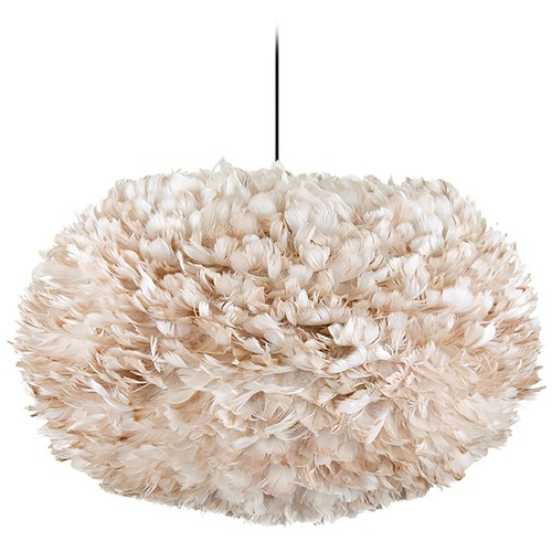 UMAGE UMAGE Black Pendant Light with Light Brown Feather Shade 3008_4008
