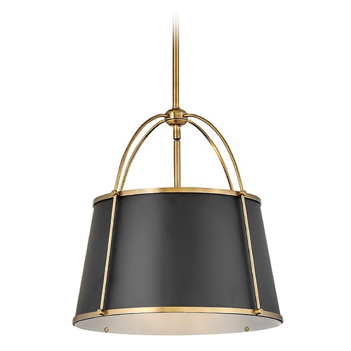 Clarke 16.25-Inch Medium Pendant in Brass & Black by Hinkley Lighting