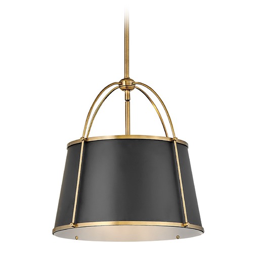 Hinkley Clarke 16.25-Inch Medium Pendant in Brass & Black by Hinkley Lighting 4894WS