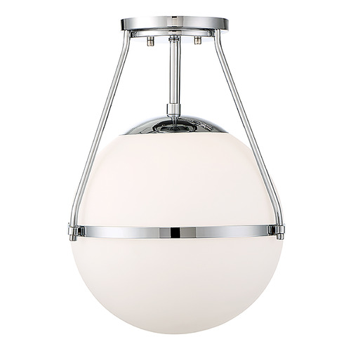1-Light Semi-Flush Mount in Chrome by Meridian
