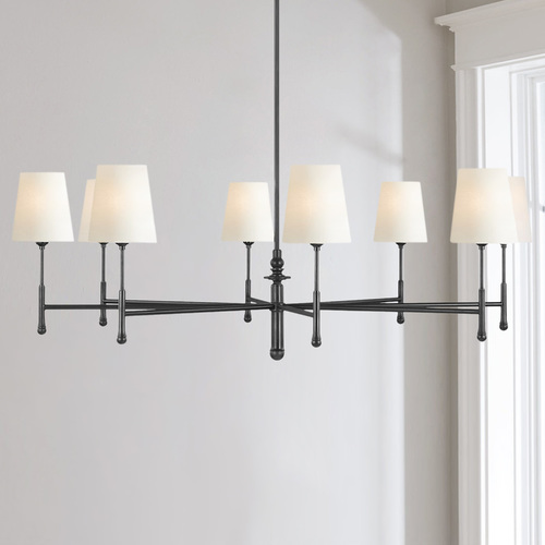 Thomas O'Brien 48-Inch Capri Aged Iron Chandeliers by Visual Comfort Studio