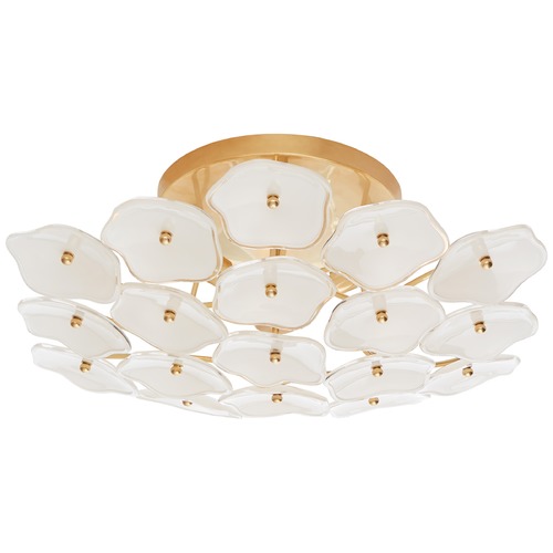 Visual Comfort Signature Collection Kate Spade New York Leighton Flush Mount in Brass by Visual Comfort Signature KS4065SBCRE