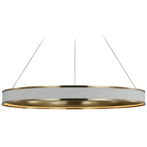 Chapman & Myers Connery Chandelier in White & Brass by VC Signature