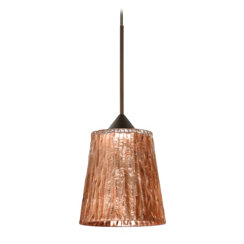 Besa Lighting Besa Lighting Nico Bronze Mini-Pendant Light 1XT-5125CF-BR