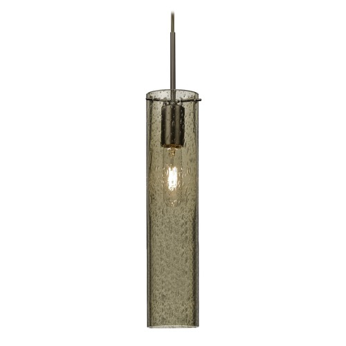 Brown Seeded Glass Mini-Pendant Light Bronze Juni by Besa Lighting