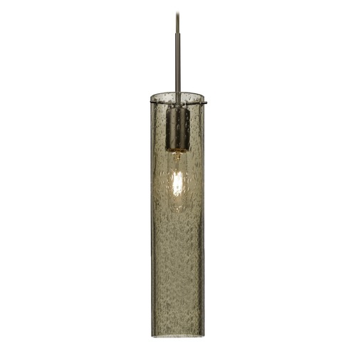 Besa Lighting Brown Seeded Glass Mini-Pendant Light Bronze Juni by Besa Lighting 1JT-JUNI16LT-BR