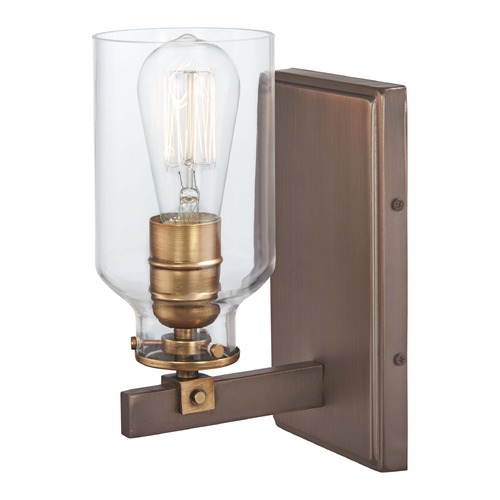 Edison Bulb Sconce Bronze with Gold Highlights 5-Inch by Minka Lavery