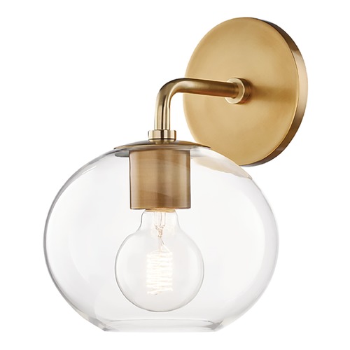 Mitzi by Hudson Valley Margot Aged Brass Sconce by Mitzi by Hudson Valley H270101-AGB