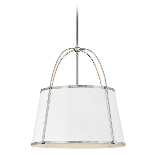 Clarke 24.50-Inch Pendant in Nickel & White by Hinkley Lighting