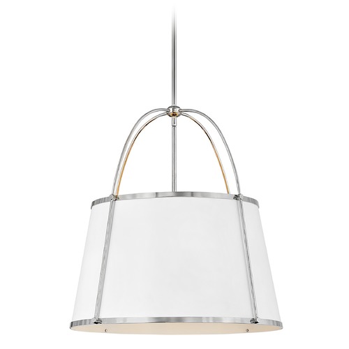 Hinkley Clarke 24.50-Inch Pendant in Nickel & White by Hinkley Lighting 4895PN