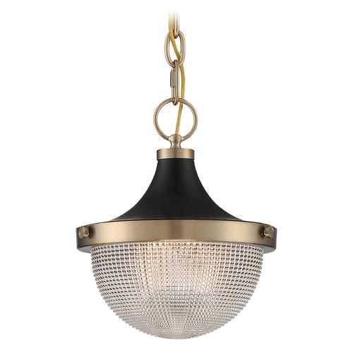 Satco Lighting Faro Burnished Brass / Black Accents Pendant by Satco Lighting 60/7059