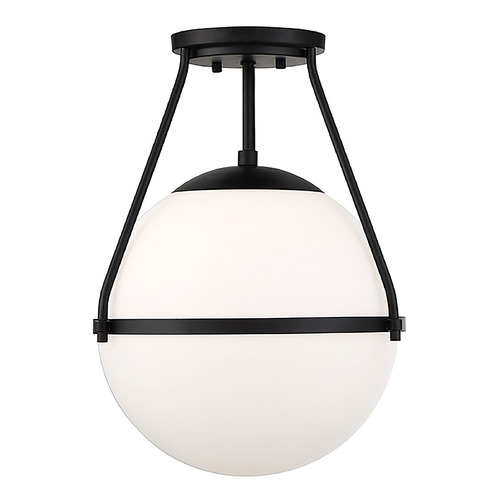 1-Light Semi-Flush Mount in Matte Black by Meridian