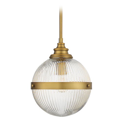 Meridian 10-Inch Vintage Globe Pendant in Natural Brass by Meridian M70100NB