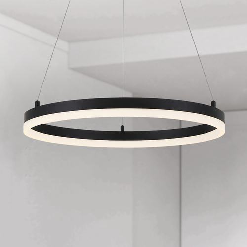 George Kovacs Lighting Recovery 19.50-Inch LED Ring Pendant in Coal by George Kovacs P1910-66A-L