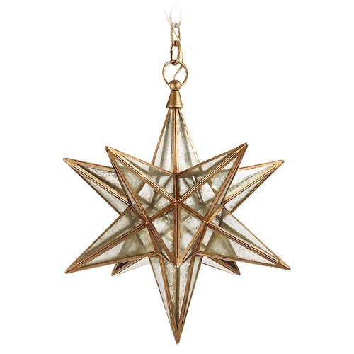 Visual Comfort Signature Collection E.F. Chapman Moravian Star Lantern in Gilded Iron by Visual Comfort Signature CHC5211GIAM