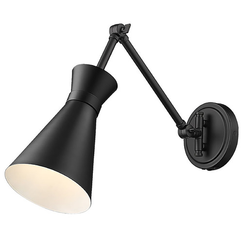 Z-Lite Soriano Matte Black Plug and Cord Wall Lamp