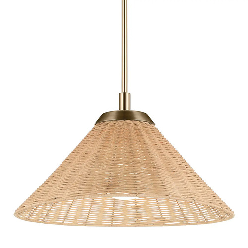 Kichler Lighting Bekah Convertible Rattan Pendant in Champagne Bronze by Kichler 52729CPZ