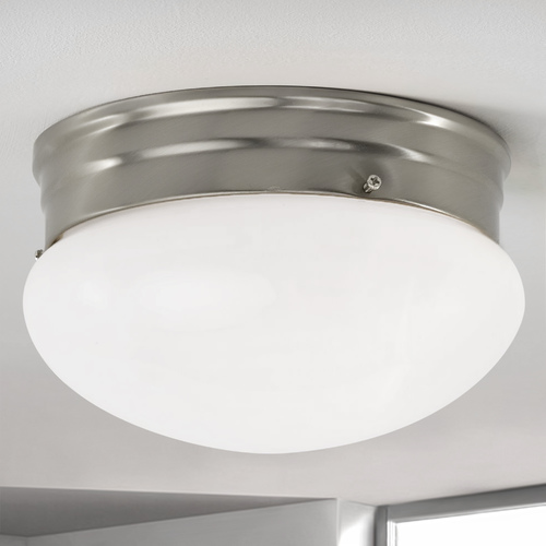 8-Inch Satin Nickel Flushmount Ceiling Light