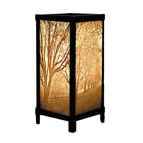 Misty Meadow Porcelain Lithophane Accent Table Lamp