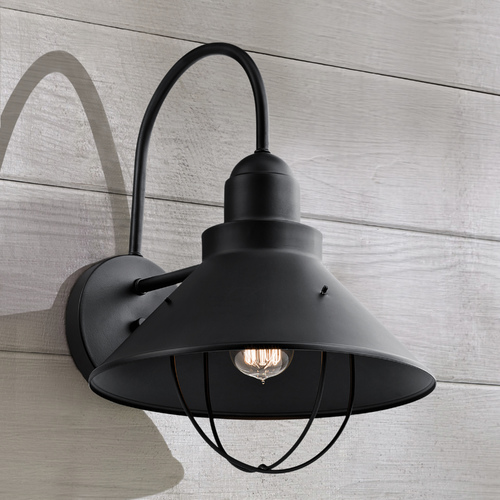 Seaside 12-Inch Outdoor Wall Light in Black by Kichler Lighting