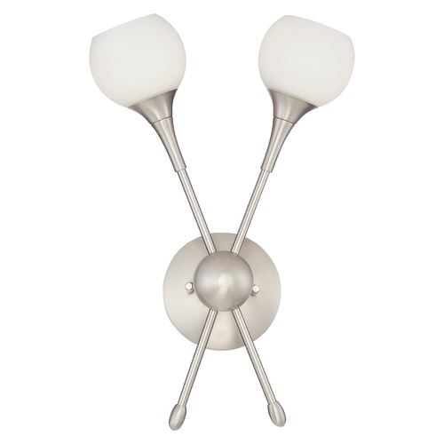 Pontil 2-Light Sconce in Brushed Nickel by George Kovacs