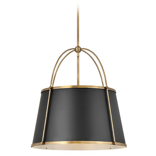 Clarke 24.50-Inch Pendant in Warm Brass & Black by Hinkley Lighting