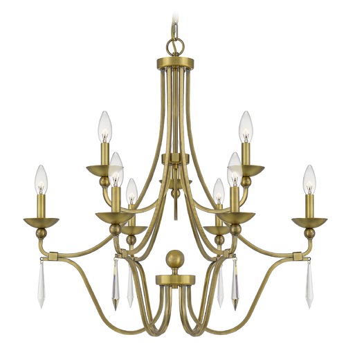 Joules Aged Brass Chandelier by Quoizel Lighting