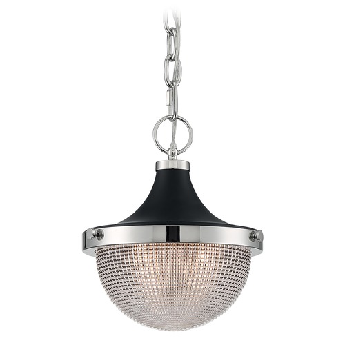 Satco Lighting Faro Polished Nickel / Black Accents Pendant by Satco Lighting 60/7069