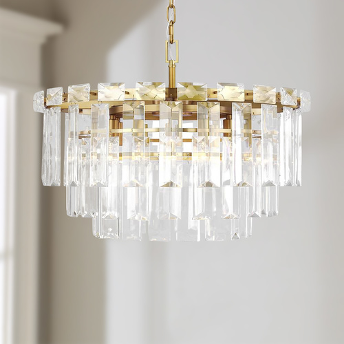Chapman & Meyers 24.13-Inch Arden Burnished Brass & Crystal Chandelier by Visual Comfort Studio