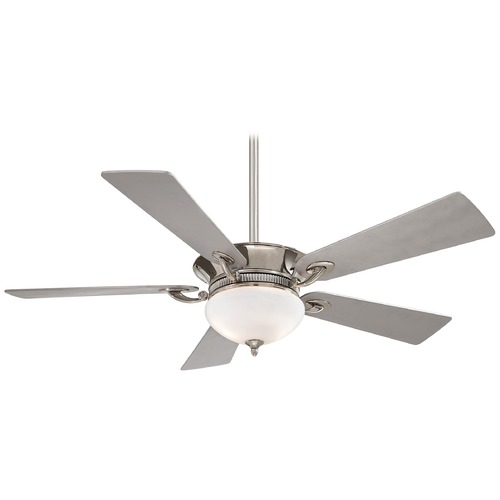Minka Aire Delano 52-Inch LED Fan in Polished Nickel with Silver Blades F701L-PN