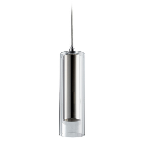 Gratis Clear Glass LED Mini Pendant in Chrome by Oxygen Lighting