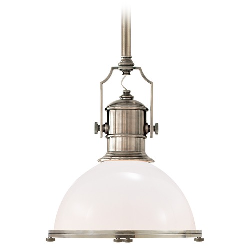 Visual Comfort Signature Collection E.F. Chapman Country Industrial Pendant in Nickel by Visual Comfort Signature CHC5136ANWG