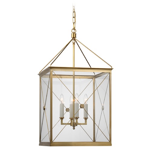 Visual Comfort Signature Collection Julie Neill Rossi Lantern in Antique Brass by Visual Comfort Signature JN5087ABCG