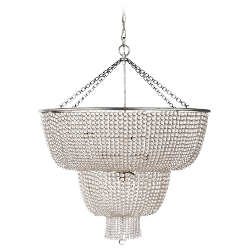 Visual Comfort Signature Collection Aerin Jacqueline Large Chandelier in Silver Leaf by Visual Comfort Signature ARN5104BSLCG